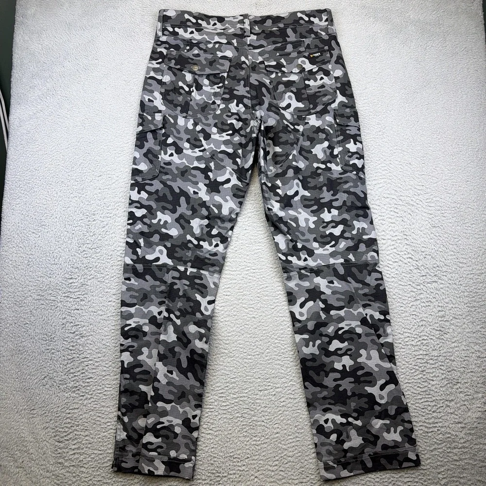 HAWX Pants Mens 33x34 Gray Camo Canvas Cargo Workwear Utility Stretch Rip Stop